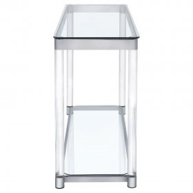 Anne Acrylic Glass Top Entryway Sofa Console Table Chrome