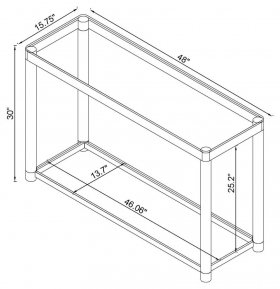 Anne Acrylic Glass Top Entryway Sofa Console Table Chrome