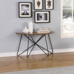 Brinnon Semicircle Console Table Dark Brown and Black