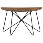 Brinnon Semicircle Console Table Dark Brown and Black