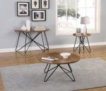 Brinnon Semicircle Console Table Dark Brown and Black