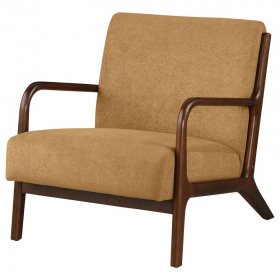 Foster Upholstered Wood Frame Accent Chair Honey