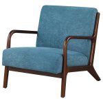 Foster Upholstered Wood Frame Accent Chair Peacock Blue