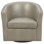 Turner Upholstered Barrel Back Swivel Chair Champagne