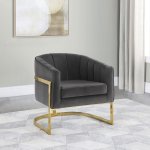 Alamor Upholstered Barrel Back Accent Chair Dark Grey