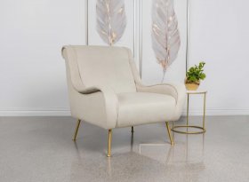 Ricci Upholstered Saddle Arm Accent Chair Stone