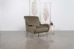 Ricci Upholstered Saddle Arm Accent Chair Truffle