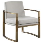 Cory Upholstered Arched Arm Accent Chair Cream