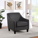 Liam Upholstered Sloped Arm Accent Club Chair Barely Black