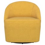 Leon Upholstered Barrel Accent Swivel Chair Mustard Yellow