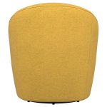 Leon Upholstered Barrel Accent Swivel Chair Mustard Yellow