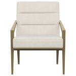 Kirra Upholstered Metal Arm Accent Chair Cream