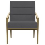 Kirra Upholstered Metal Arm Accent Chair Dark Grey