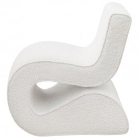 Ronea Boucle Upholstered Armless Curved Chair Cream