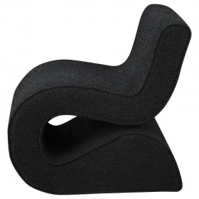 Ronea Boucle Upholstered Armless Curved Chair Charcoal