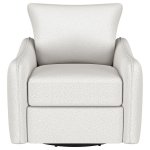 Madia Upholstered Sloped Arm Swivel Glider Chair Vanilla