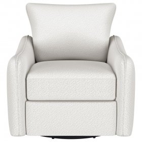 Madia Upholstered Sloped Arm Swivel Glider Chair Vanilla