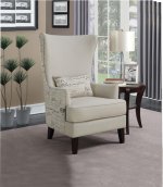 Pippin Upholstered High Wingback Accent Chair Cream