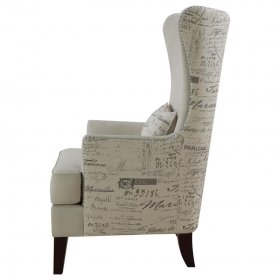 Pippin Upholstered High Wingback Accent Chair Cream