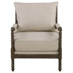 Blanchett Upholstered Bobbin Accent Chair Beige and Natural