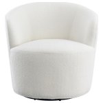 Joyce Upholstered Barrel Back Swivel Chair White