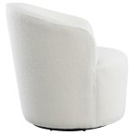 Joyce Upholstered Barrel Back Swivel Chair White