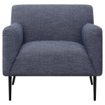 Darlene Upholstered English Arm Accent Chair Navy Blue