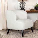 Alonzo Faux Sheepskin Upholstered Accent Chair Natural