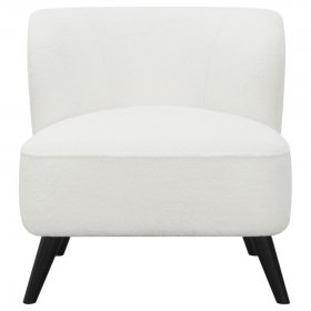 Alonzo Faux Sheepskin Upholstered Accent Chair Natural