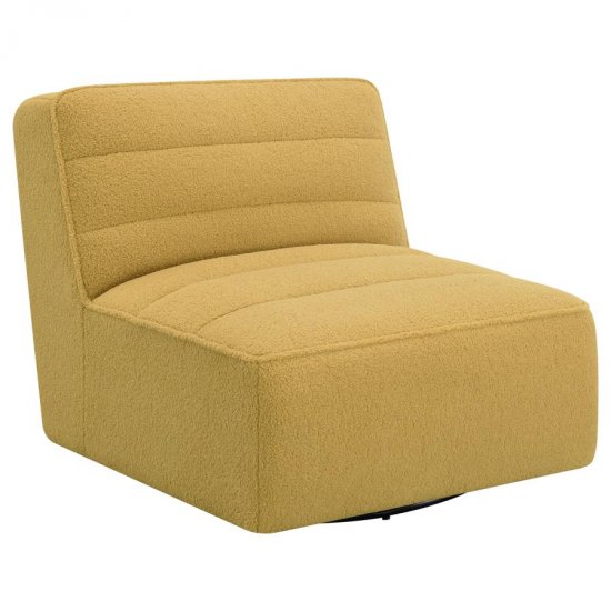 Cobie Upholstered Armless Swivel Chair Mustard