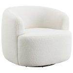 Hudson Faux Sheepskin Upholstered Swivel Chair Natural