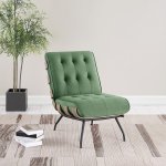 Aloma Upholstered Tufted Armless Accent Chair Green