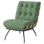 Aloma Upholstered Tufted Armless Accent Chair Green