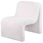 Drayton Upholstered Curved Armless Accent Chair Ivory