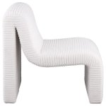 Drayton Upholstered Curved Armless Accent Chair Ivory