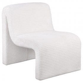 Drayton Upholstered Curved Armless Accent Chair Ivory