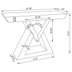 Cerecita Mirrored Triangular Entryway Console Table Silver