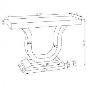 Saanvi U-shaped Mirrored Entryway Console Table Silver