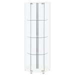 Zahavah 4-shelf Hexagonal Clear Glass Curio Cabinet White