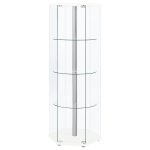 Zahavah 4-shelf Hexagonal Clear Glass Curio Cabinet White