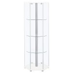 Zahavah 4-shelf Hexagonal Clear Glass Curio Cabinet White