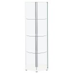 Zahavah 4-shelf Hexagonal Clear Glass Curio Cabinet White