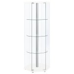 Zahavah 4-shelf Hexagonal Clear Glass Curio Cabinet White