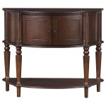 Brenda 2-door Demilune Wood Entryway Console Table Brown