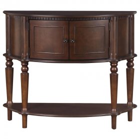 Brenda 2-door Demilune Wood Entryway Console Table Brown