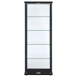 Delphinium 5-shelf Clear Glass Curio Display Cabinet Black