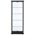 Delphinium 5-shelf Clear Glass Curio Display Cabinet Black