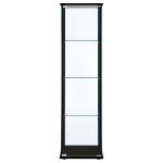 Cyclamen 4-shelf Clear Glass Curio Display Cabinet Black