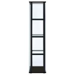 Cyclamen 4-shelf Clear Glass Curio Display Cabinet Black