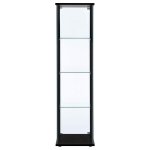 Cyclamen 4-shelf Clear Glass Curio Display Cabinet Black